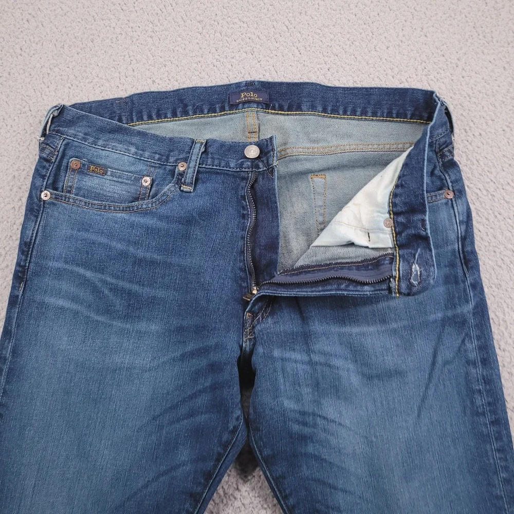 POLO Ralph Lauren Jeans Mens Size 34x30 Varick Slim Straight Medium Wash Denim